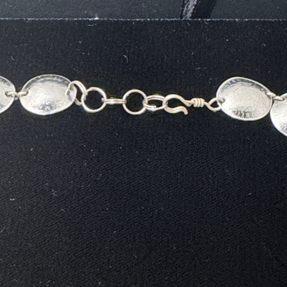 VINTAGE Republic of Guatemala Handcrafted Silver Gold Coin Necklace 90s Eclectic - Picture 7 of 14